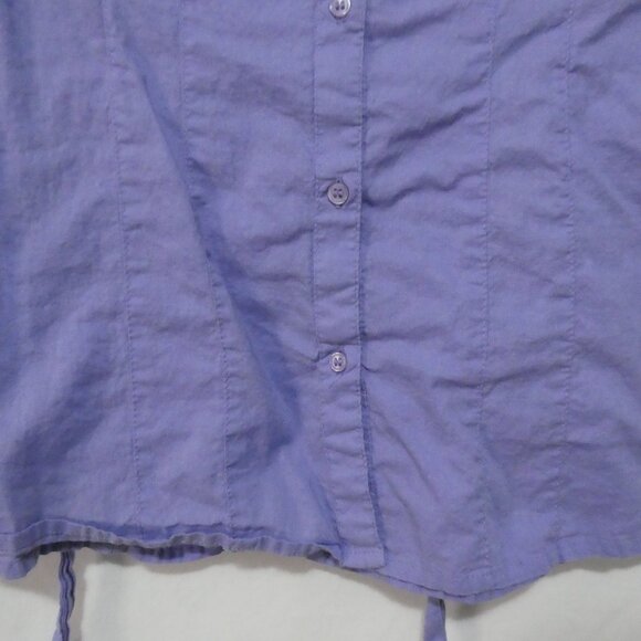 Unbranded | P2P 14 inches measured | Chic Purple V-Neck Button-Up Shirt - Picture 7 of 14